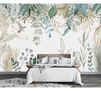 Tzxztt Feuilles Botaniques Créatives En Tridimensionnel Oiseaux En Vol Papier Peint 3E Moderne Soie Texturée Haut De Gamme IdéAl Pour Le Salon Et La Chambre à Coucher-350cm×256cm