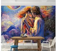 Tzxztt Figures Abstraites Colorées Dessinées À La Main Danse Papier Peint 3E Moderne Soie Texturée Haut De Gamme Idéal Pour Le Salon Et La Chambre à Coucher-250cm×170cm