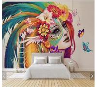 Tzxztt Figures Colorées Plumes Fleurs Papillons Papier Peint 3E Moderne Soie Texturée Haut De Gamme Idéal Pour Le Salon Et La Chambre à Coucher-150cm×105cm