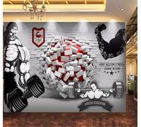 Tzxztt Figures Créatives Murales En Briques Sports Fitness Papier Peint 3E Moderne Soie Texturée Haut De Gamme IdéAl Pour Le Salon Et La Chambre à Coucher-200cm×140cm