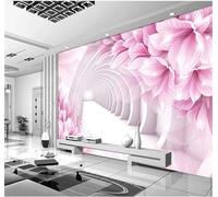 Tzxztt Fleurs Roses Tunnel Tridimensionnel Extension Spatiale Papier Peint 3E Moderne Soie Texturée Haut De Gamme IdéAl Pour Le Salon Et La Chambre à Coucher-350cm×256cm