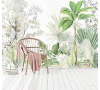 Tzxztt Fraîcheur Dessin À La Main Vert Jungle Plantes Papier Peint 3D Moderne Soie Texturée Haut De Gamme Idéal Pour Le Salon Et La Chambre à Coucher-430cm×300cm
