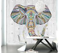 Tzxztt Frais Esthétique Ethnique Style Éléphant Papier Peint 3D Moderne Soie Texturée Haut De Gamme Idéal Pour Le Salon Et La Chambre à Coucher-150cm×105cm