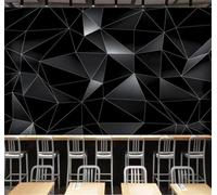 Tzxztt Géométrie Tridimensionnelle Abstraite Et Créative En Noir Papier Peint 3E Moderne Soie Texturée Haut De Gamme Idéal Pour Le Salon Et La Chambre à Coucher-430cm×300cm