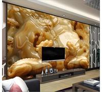 Tzxztt Jade Sacré Relief Marbre Naturel Imitation Jade Papier Peint 3D Moderne Soie Texturée Haut De Gamme Idéal Pour Le Salon Et La Chambre à Coucher-400cm×280cm