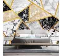 Tzxztt Lignes Géométriques Abstraites Dorées Effet Marbre Papier Peint 3E Moderne Soie Texturée Haut De Gamme IdéAl Pour Le Salon Et La Chambre à Coucher-430cm×300cm