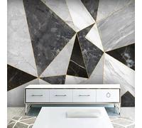 Tzxztt Lignes Géométriques Créatives Dorées Effet Marbre Papier Peint 3E Moderne Soie Texturée Haut De Gamme IdéAl Pour Le Salon Et La Chambre à Coucher-350cm×256cm