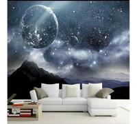 Tzxztt Minimaliste Onirique Éthéré Ciel Étoilé Cosmos Planète Papier Peint 3E Moderne Soie Texturée Haut De Gamme IdéAl Pour Le Salon Et La Chambre à Coucher-300cm×210cm