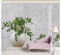 Tzxztt Minimaliste Relief Imitation Marbre Vase Jardinage Papier Peint 3D Moderne Soie Texturée Haut De Gamme Idéal Pour Le Salon Et La Chambre à Coucher-300cm×210cm