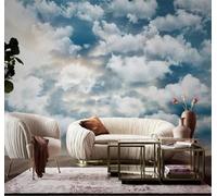 Tzxztt Minimaliste Tridimensionnel Ciel Bleu Nuages Blancs Ciel Papier Peint 3D Moderne Soie Texturée Haut De Gamme Idéal Pour Le Salon Et La Chambre à Coucher-350cm×256cm
