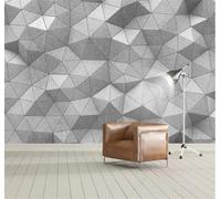 Tzxztt Minimaliste Tridimensionnel Créatif Gris Géométrique Papier Peint 3E Moderne Soie Texturée Haut De Gamme Idéal Pour Le Salon Et La Chambre à Coucher-430cm×300cm