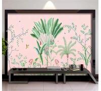 Tzxztt Minimaliste Vert Plantes Fleurs Oiseaux Papier Peint 3E Moderne Soie Texturée Haut De Gamme IdéAl Pour Le Salon Et La Chambre à Coucher-350cm×256cm