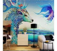 Tzxztt Peints À La Main Magnifiques Colorés Abstraits Animaux Poissons Rouges Papier Peint 3E Moderne Soie Texturée Haut De Gamme IdéAl Pour Le Salon Et La Chambre à Coucher-430cm×300cm