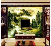 Tzxztt Peinture À La Main Art Encre De Chine Paysages Forêts Panoramas Papier Peint 3D Moderne Soie Texturée Haut De Gamme Idéal Pour Le Salon Et La Chambre à Coucher-400cm×280cm