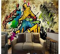 Tzxztt Personnage Rétro Abstrait Graffiti Papier Peint 3E Moderne Soie Texturée Haut De Gamme IdéAl Pour Le Salon Et La Chambre à Coucher-400cm×280cm