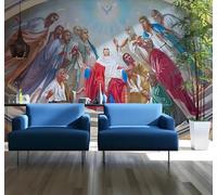 Tzxztt Personnalité Relief Art Personnages Religion Évangélisation Papier Peint 3D Moderne Soie Texturée Haut De Gamme Idéal Pour Le Salon Et La Chambre à Coucher-430cm×300cm