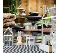 Tzxztt Réflexion Tridimensionnelle De Pierres De Bambou Vert Papier Peint 3E Moderne Soie Texturée Haut De Gamme IdéAl Pour Le Salon Et La Chambre à Coucher-350cm×256cm