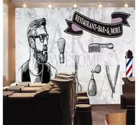 Tzxztt Rétro Abstrait Mur En Béton Nostalgie Salon De Coiffure Papier Peint 3D Moderne Soie Texturée Haut De Gamme Idéal Pour Le Salon Et La Chambre à Coucher-400cm×280cm