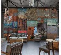 Tzxztt Rétro Géométrique Métallique Style Industriel Individualité Papier Peint 3E Moderne Soie Texturée Haut De Gamme Idéal Pour Le Salon Et La Chambre à Coucher-300cm×210cm