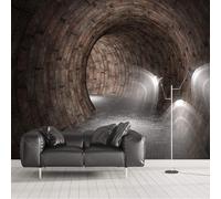 Tzxztt Rétro Mur De Briques Tunnel Espace Extension Papier Peint 3d Moderne Soie Texturée Haut De Gamme IdéAl Pour Le Salon Et La Chambre à Coucher-350cm×256cm