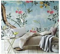 Tzxztt Rétro Nostalgie Dessin À La Main Arbres Fleurs Papier Peint 3D Moderne Soie Texturée Haut De Gamme Idéal Pour Le Salon Et La Chambre à Coucher-350cm×256cm