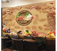 Tzxztt Rétro Peint À La Main Nourriture Pizza Restaurant Papier Peint 3E Moderne Soie Texturée Haut De Gamme Idéal Pour Le Salon Et La Chambre à Coucher-200cm×140cm