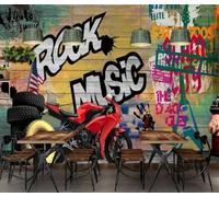 Tzxztt Rétro Planche En Bois Graffiti Coloré Créatif Papier Peint 3E Moderne Soie Texturée Haut De Gamme IdéAl Pour Le Salon Et La Chambre à Coucher-400cm×280cm