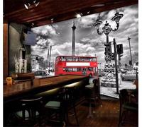 Tzxztt Rétro Tridimensionnel Noir Et Blanc Architecture Voiture Papier Peint 3E Moderne Soie Texturée Haut De Gamme IdéAl Pour Le Salon Et La Chambre à Coucher-200cm×140cm