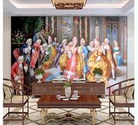 Tzxztt Rétro Tridimensionnel Palais Bal Personnages Papier Peint 3D Moderne Soie Texturée Haut De Gamme Idéal Pour Le Salon Et La Chambre à Coucher-400cm×280cm