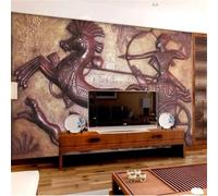 Tzxztt Rétro Tridimensionnel Relief Personnages Chevaux Chiens Papier Peint 3E Moderne Soie Texturée Haut De Gamme IdéAl Pour Le Salon Et La Chambre à Coucher-250cm×170cm