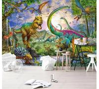 Tzxztt Science Fiction Tridimensionnel Coloré Animaux Dinosaures Papier Peint 3D Moderne Soie Texturée Haut De Gamme Idéal Pour Le Salon Et La Chambre à Coucher-200cm×140cm