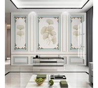 Tzxztt Sculpture Créative En Plâtre Bleu Feuille De Ginkgo Papier Peint 3E Moderne Soie Texturée Haut De Gamme IdéAl Pour Le Salon Et La Chambre à Coucher-200cm×140cm