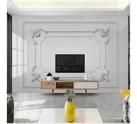 Tzxztt Sculpture Créative Minimaliste En Plâtre Blanc Papier Peint 3E Moderne Soie Texturée Haut De Gamme IdéAl Pour Le Salon Et La Chambre à Coucher-350cm×256cm