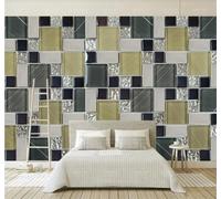 Tzxztt Simple Géométrique Carré Marbre Mosaïque En Relief Papier Peint 3D Moderne Soie Texturée Haut De Gamme Idéal Pour Le Salon Et La Chambre à Coucher-150cm×105cm