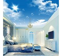 Tzxztt Simplicité Ciel Bleu Nuages Blancs Pissenlits Soleil Papier Peint 3d Moderne Soie Texturée Haut De Gamme IdéAl Pour Le Salon Et La Chambre à Coucher-400cm×280cm