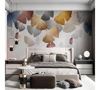 Tzxztt Simplicité Relief Couleurs Vives Feuilles De Ginkgo Art Papier Peint 3d Moderne Soie Texturée Haut De Gamme IdéAl Pour Le Salon Et La Chambre à Coucher-400cm×280cm