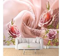 Tzxztt Simplicité Relief Romantisme Rose Rose Papier Peint 3d Moderne Soie Texturée Haut De Gamme IdéAl Pour Le Salon Et La Chambre à Coucher-200cm×140cm