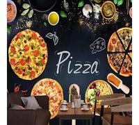 Tzxztt Tableau Noir Dessiné À La Main Pizza Nourriture Chips Restaurant Fast Food Papier Peint 3E Moderne Soie Texturée Haut De Gamme IdéAl Pour Le Salon Et La Chambre à Coucher-200cm×140cm