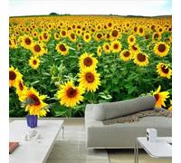 Tzxztt Tridimensionnel Minimaliste Vert Plantes Tournesols Papier Peint 3E Moderne Soie Texturée Haut De Gamme IdéAl Pour Le Salon Et La Chambre à Coucher-430cm×300cm