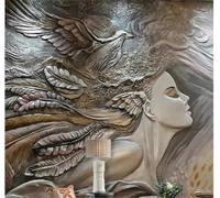 Tzxztt Tridimensionnel Relief Figures Oiseaux En Vol Art Papier Peint 3E Moderne Soie Texturée Haut De Gamme Idéal Pour Le Salon Et La Chambre à Coucher-300cm×210cm