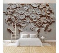 Tzxztt Tridimensionnel Relief Vase Floral Art Papier Peint 3E Moderne Soie Texturée Haut De Gamme IdéAl Pour Le Salon Et La Chambre à Coucher-150cm×105cm