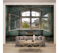 Tzxztt Tridimensionnel Vintage Cottage Vert Arbres Papier Peint 3E Moderne Soie Texturée Haut De Gamme IdéAl Pour Le Salon Et La Chambre à Coucher-150cm×105cm