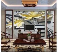 Tzxztt Vase Créatif À Rayures Noires Et Blanches Et Feuilles Papier Peint 3E Moderne Soie Texturée Haut De Gamme IdéAl Pour Le Salon Et La Chambre à Coucher-430cm×300cm