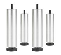TZYYAO 4 Pièces Pieds De Meuble en Métal,Pieds De Table,Pieds De Support De Canapé,Pieds Réglables M8 pour Meubles,Armoires,Bureaux De Cuisine,Pieds De Remplacement DIY,Silver-6cm/2.4in