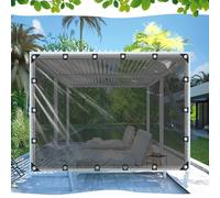 TZYYAO Bâche en Plastique Transparent Imperméable,Panneaux Latéraux De Bâche Transparente De Jardin Patio De 1.5mx2m,3mx4m,Bâche étanche Clair De PVC De 0.35mm,Noir,avec Oeillets