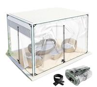 TZYYAO Bâche Imperméable PVC Transparente Très Résistante,Rideau Extérieur en Vinyle Clair,Bâche en Plastique Résistante Aux Intempéries,avec œillets,Fermeture à Glissière,WxH-5.6x2.2m/18.4x7.2ft