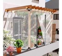 TZYYAO Bâche Imperméable Transparente Extérieure,2x2m 2.5x3m Panneaux Latéraux De Bâche avec Fermeture éclair,Bûche en Plastique De Anti UV,Rideaux De Partition en PVC pour Pergola