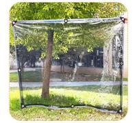 TZYYAO Bâche Transparente D'extérieur,Bâche Résistante 420g/㎡,épaisseur 0,35mm,Bâches Clair étanche Noire avec œillets,Bâche en PVC,pour Plantes De Jardin,Patio,Gazebo,LxH-1.4x1.4m/4.6x4.6ft