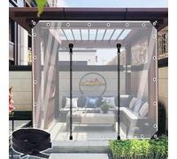 TZYYAO Bâche Transparente résistante extérieure avec des Oeillets,Panneaux latéraux de bâche Étanche de PVC avec Fermeture éclair,Rideaux de résistants aux intempéries de 0.35mm