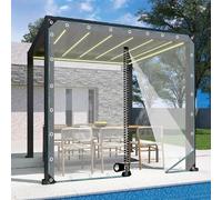 TZYYAO Panneaux Latéraux De Bâche étanche Transparente avec Fermeture à Glissière,Rideau Extérieur Imperméable,Bâche Plastique Transparente,2/3/4/5/6/7m Toile De Pluie en PVC,WxH-5.5x1.8m/18.0x5.9ft